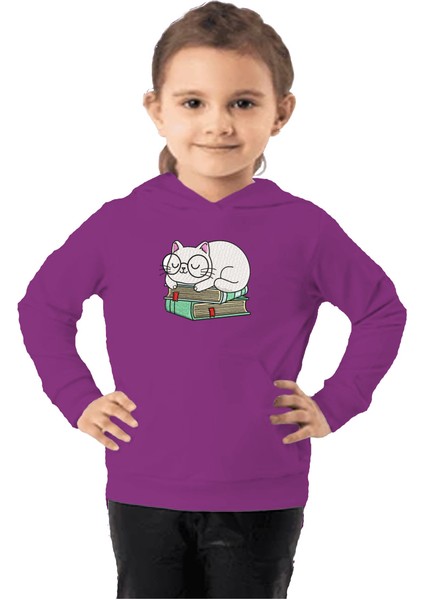 Çocuk Sweatshirt Hoodie 3 Iplik Nakış Kalın Pamuklu Kapüşonlu