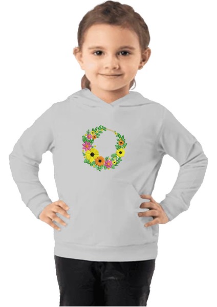 Çocuk Sweatshirt Hoodie 3 Iplik Nakış Kalın Pamuklu Kapüşonlu
