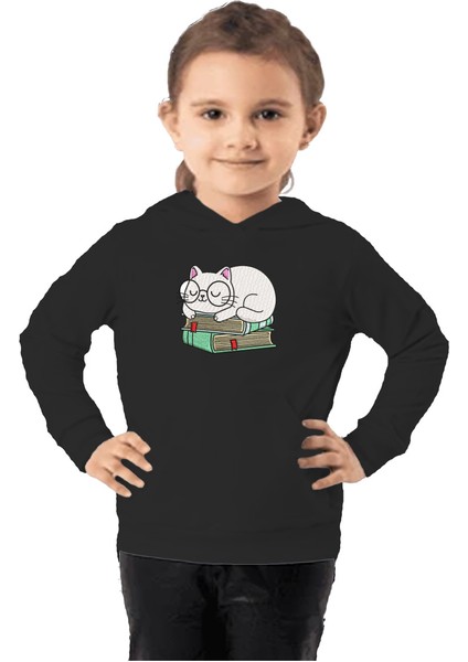 Çocuk Sweatshirt Hoodie 3 Iplik Nakış Kalın Pamuklu Kapüşonlu