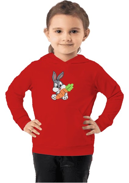 Çocuk Sweatshirt Hoodie 3 Iplik Nakış Kalın Pamuklu Kapüşonlu