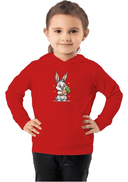 Çocuk Sweatshirt Hoodie 3 Iplik Nakış Kalın Pamuklu Kapüşonlu