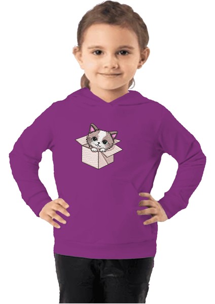 Çocuk Sweatshirt Hoodie 3 Iplik Nakış Kalın Pamuklu Kapüşonlu