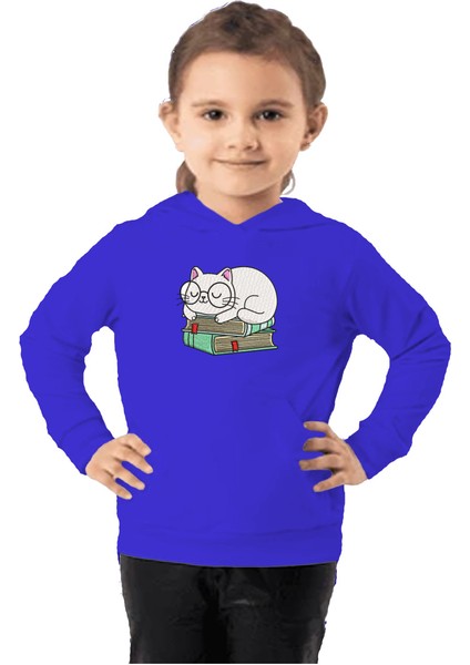Çocuk Sweatshirt Hoodie 3 Iplik Nakış Kalın Pamuklu Kapüşonlu