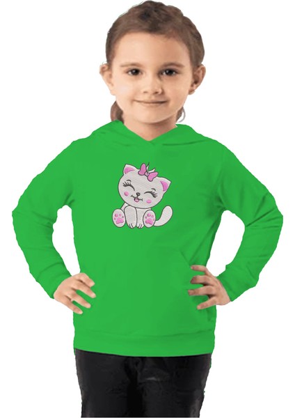 Çocuk Sweatshirt Hoodie 3 Iplik Nakış Kalın Pamuklu Kapüşonlu