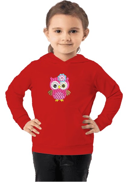 Çocuk Sweatshirt Hoodie 3 Iplik Nakış Kalın Pamuklu Kapüşonlu