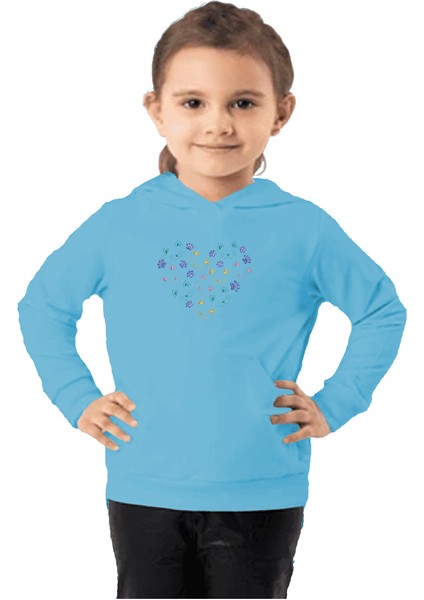 Çocuk Sweatshirt Hoodie 3 Iplik Nakış Kalın Pamuklu Kapüşonlu