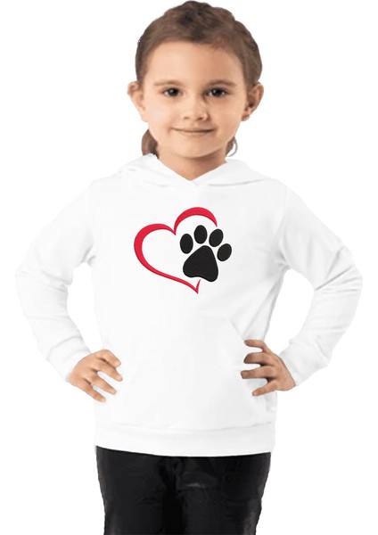 Çocuk Sweatshirt Hoodie 3 Iplik Nakış Kalın Pamuklu Kapüşonlu