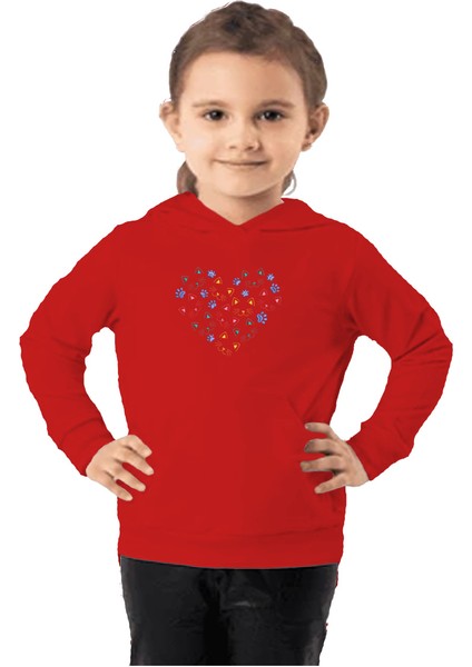 Çocuk Sweatshirt Hoodie 3 Iplik Nakış Kalın Pamuklu Kapüşonlu