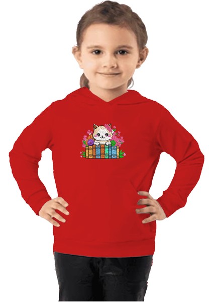 Çocuk Sweatshirt Hoodie 3 Iplik Nakış Kalın Pamuklu Kapüşonlu