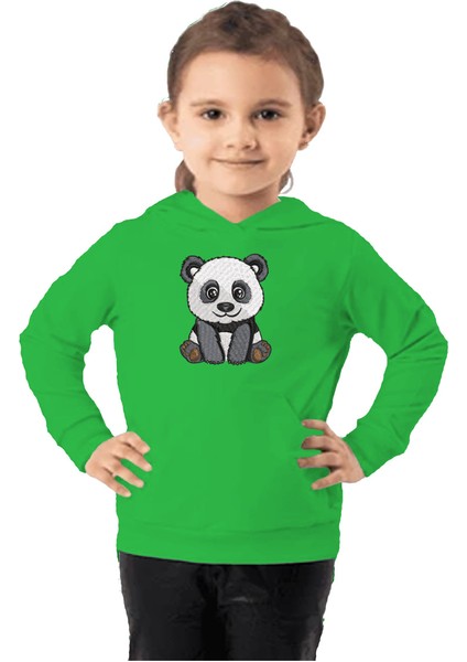 Çocuk Sweatshirt Hoodie 3 Iplik Nakış Kalın Pamuklu Kapüşonlu