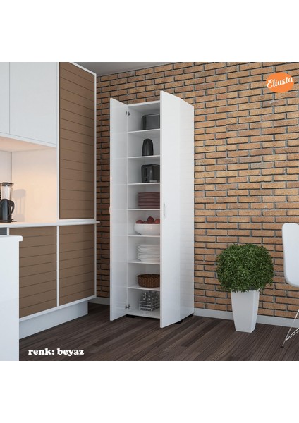 Modilayn Mutfak Dolabı Çok Amaçlı Dolap Banyo Dolabı Çocuk Odası Dolabı 8 Raflı Dolap Gardırop