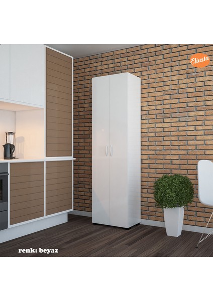 Modilayn Mutfak Dolabı Çok Amaçlı Dolap Banyo Dolabı Çocuk Odası Dolabı 8 Raflı Dolap Gardırop