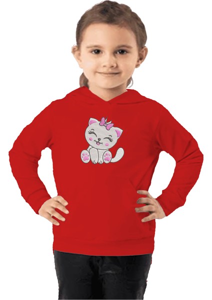Çocuk Sweatshirt Hoodie 3 Iplik Nakış Kalın Pamuklu Kapüşonlu