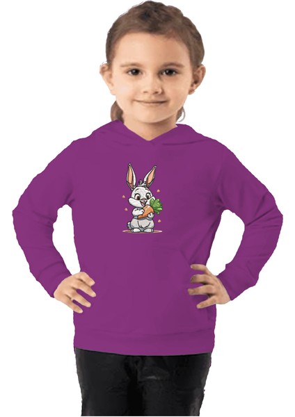 Çocuk Sweatshirt Hoodie 3 Iplik Nakış Kalın Pamuklu Kapüşonlu