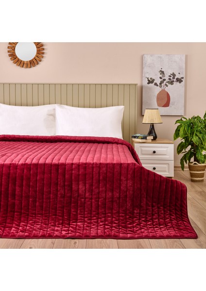 Soft Magro Çift Kişilik Yatak Örtüsü - Kırmızı - 200 x 230 cm