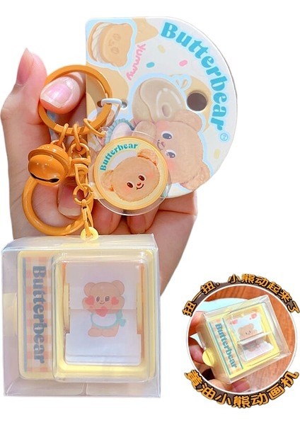 3 Sevimli Tereyağı Ayı Anahtarlık Çekicilik Kitap Çantası Araba Anahtarlık Küçük Ko (Yurt Dışından)