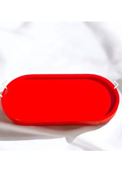 Hediyelik Oval Kırmızı Tabak – Takı Tabağı ve Mum Tabağı Dekoratif Hediyelik