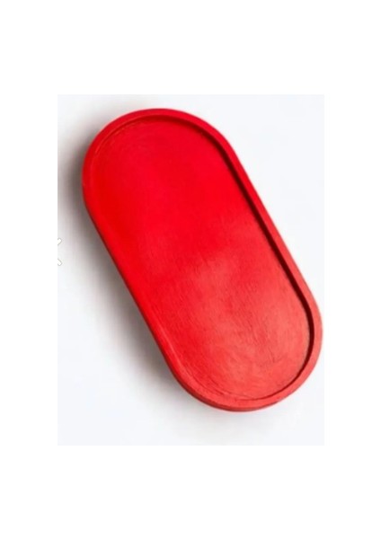 Hediyelik Oval Kırmızı Tabak – Takı Tabağı ve Mum Tabağı Dekoratif Hediyelik