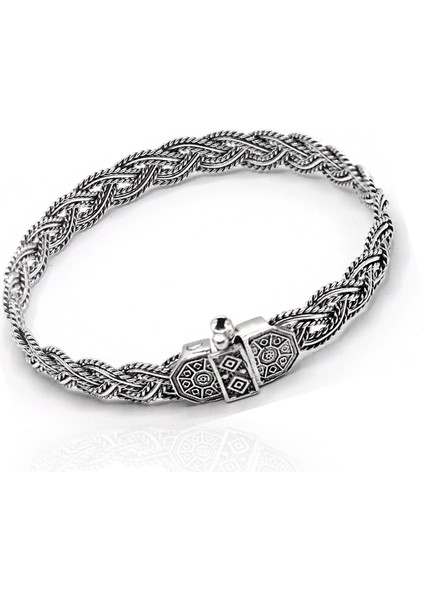 Yöresel Örgü Model 925 Ayar Saf Gümüş Kadın Hasır Bilezik 201023477