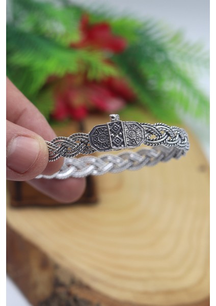 Yöresel Örgü Model 925 Ayar Saf Gümüş Kadın Hasır Bilezik 201023477 fiyatları