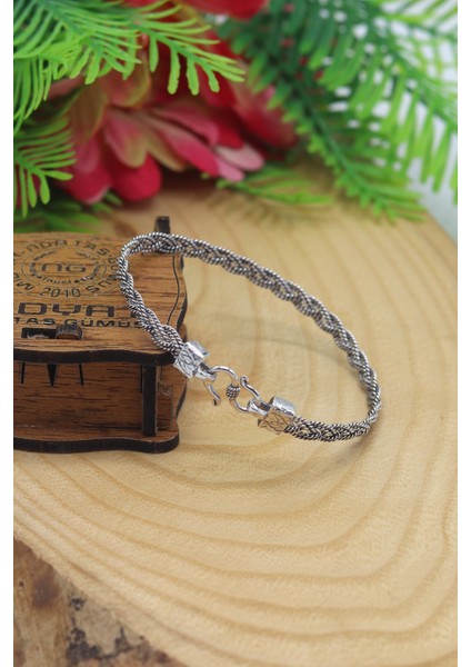 Yöresel Zarif Örgü Model 925 Ayar Saf Gümüş Kadın Hasır Bilezik 201023481 fiyatları