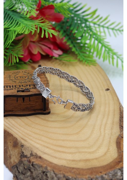 Yöresel Örgü Model 925 Ayar Saf Gümüş Kadın Hasır Bilezik 201023479 fiyatları