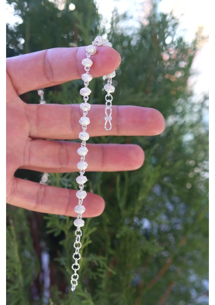 Sarmal Top Model 925 Ayar Gümüş Telkari Bileklik 201023406