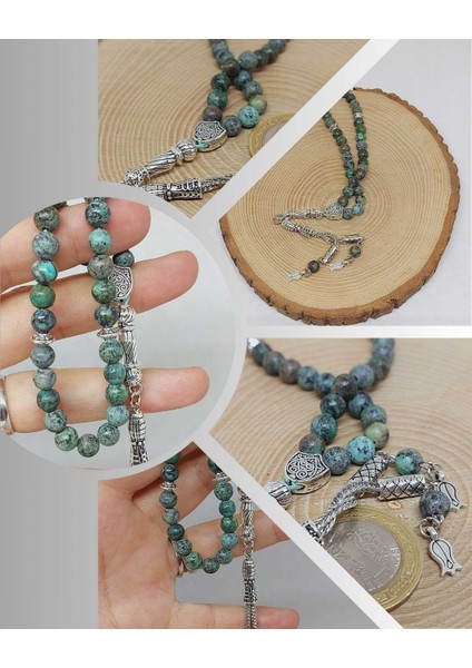 Afrika Turkuazı Taşı Royal Quality 33LÜK Tesbih 6mm (3874)