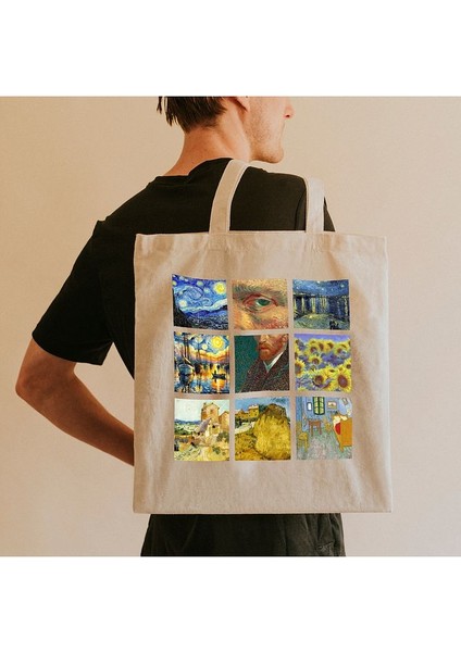 Van Gogh Baskılı Bez Çanta