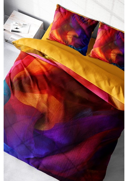 Çift Kişilik ( Lastikli Çarşaflı ) %100 Pamuk Saten Nevresim Takımı Paint modelleri