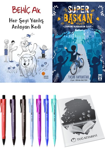 Süper Başkan Zamanı Durduran Saat ve Her Şeyi Yanlış Anlayan Kedi 2li Set