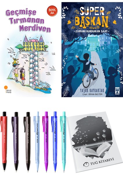 Süper Başkan Zamanı Durduran Saat ve Geçmişe Tırmanan Merdiven 2li Set