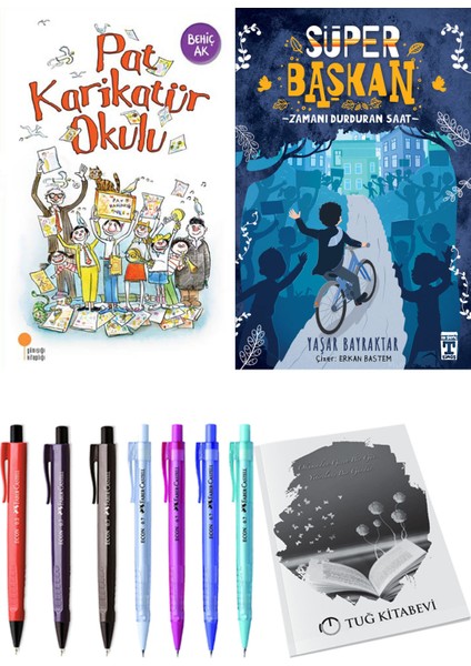 Süper Başkan Zamanı Durduran Saat ve Pat Karikatür Okulu 2li Set