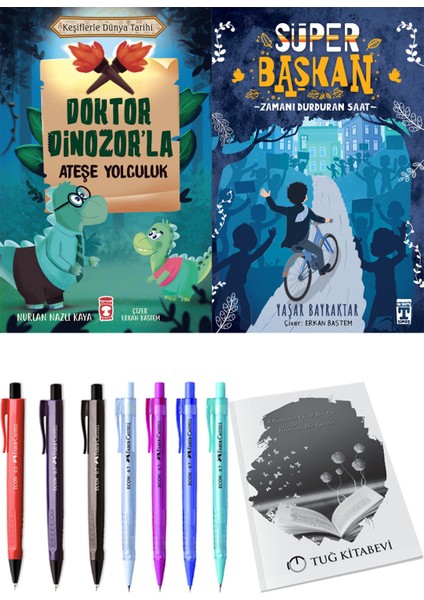 Süper Başkan Zamanı Durduran Saat ve Doktor Dinozor'la Ateşe Yolculuk 2li Set