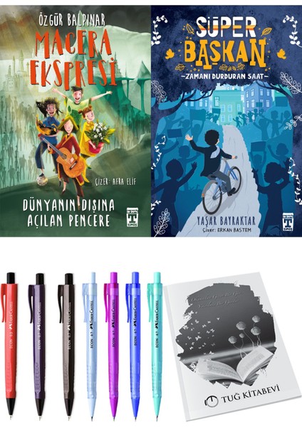 Süper Başkan Zamanı Durduran Saat ve Gelecek Ekspresi Dünyanın Dışına Açılan Pencere 2li Set