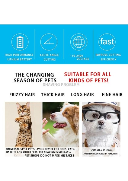 Köpek Kesme Makinesi Köpek Saç Kesme Makineleri Bakım Evcil Hayvan/Kedi/Köpek Saç Kesimi Giyotin Tıraş Makinesi Seti Düşük Gürültü Evcil Hayvanlar Akülü Şarj Edilebilir Profesyonel (Yurt Dışından) fiyatları