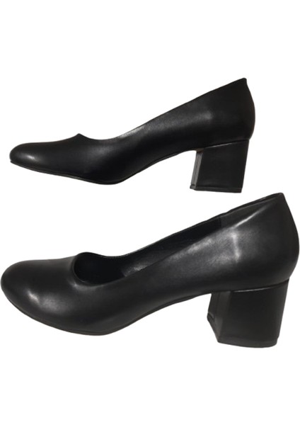 Shoes Kadın Siyah Büyük Bedentopuklu Abiye Ayakkabı