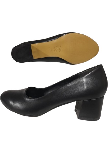 Shoes Kadın Siyah Büyük Bedentopuklu Abiye Ayakkabı