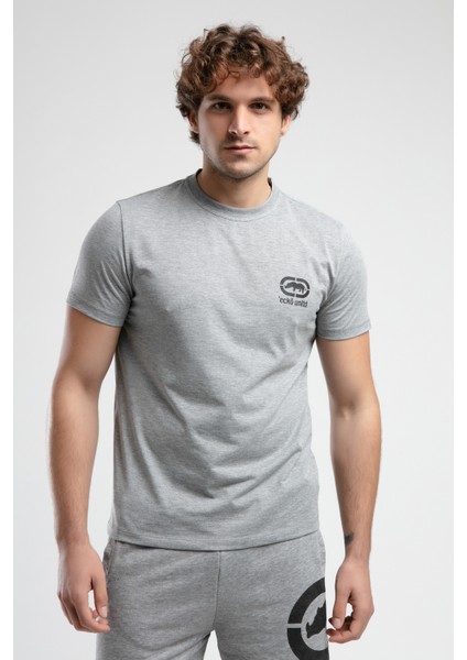 ECKO UNLTD Corınth Gri Bisiklet Yaka Baskılı Standard Fit Erkek Tshirt modelleri