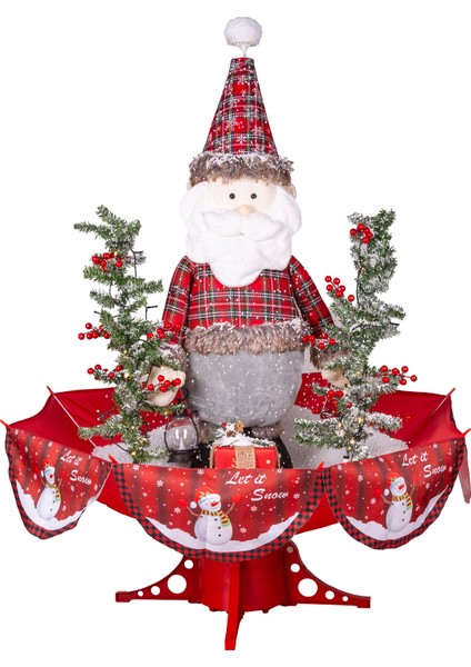 Yılbaşı Kar Fıskiyeli Noel Baba Işıklı ve Müzikli 95X120 cm