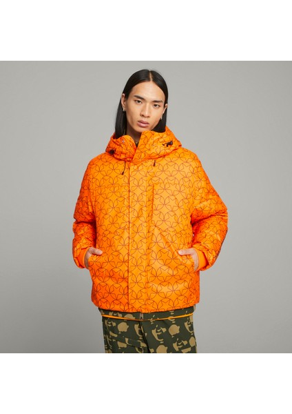 x Pleasures Puffer Jacket Orange Gl