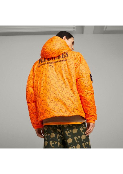 x Pleasures Puffer Jacket Orange Gl