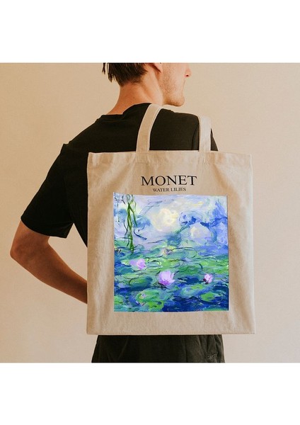 Zambaklar Baskılı Bez Çanta