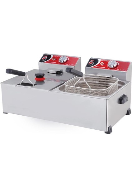 Elektrikli Fritöz 8+8 Lt Sanayi Tipi