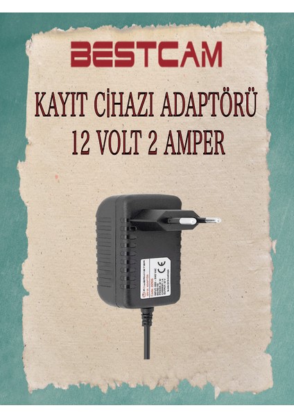 Kayıt Cihazı İçin Adaptör 12 V 2 Amper