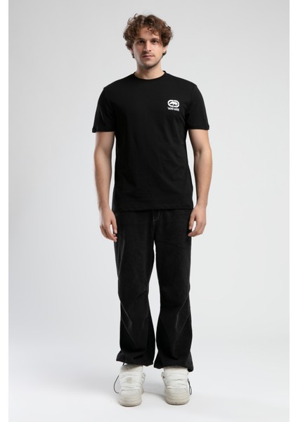 ECKO UNLTD Corınth Siyah - Beyaz Bisiklet Yaka Baskılı Standard Fit Erkek Tshirt modelleri