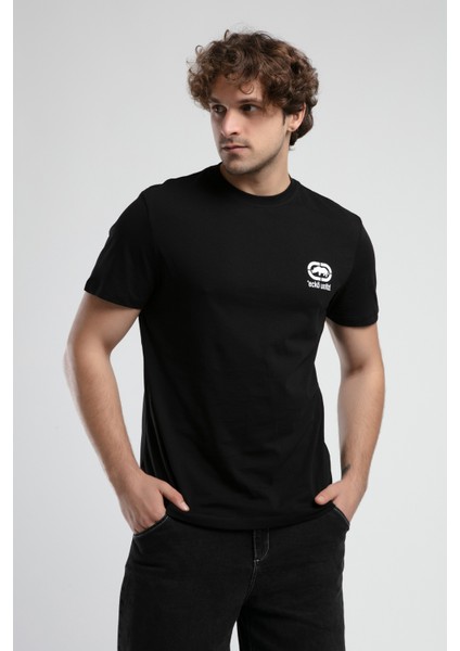 ECKO UNLTD Corınth Siyah - Beyaz Bisiklet Yaka Baskılı Standard Fit Erkek Tshirt fırsatları