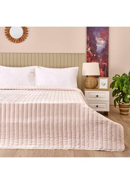 Soft Magro Çift Kişilik Yatak Örtüsü - Ekru - 200x230 cm
