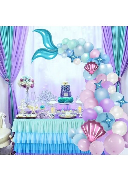 Deniz Kızı Doğum Günü Balon Dekorasyon Seti
