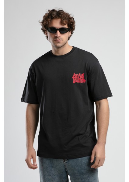 Bryant Antrasit Bisiklet Yaka Oversize Erkek Tshirt
